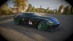 Size: 1920x1080 | Tagged: safe, artist:saturncarartz, queen chrysalis, changeling, changeling queen, 3d, car, chevrolet, chevrolet corvette, chevrolet corvette zr1, corvette c7, female, forza horizon, forza horizon 4, game screencap, video game