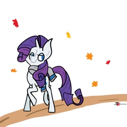 Size: 894x894 | Tagged: safe, artist:tkpony, rarity, pony, unicorn, autumn, clothes, scarf, solo