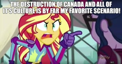 Size: 952x500 | Tagged: safe, edit, edited screencap, screencap, sci-twi, sunset shimmer, twilight sparkle, equestria girls, friendship games, caption, grammar error, image macro, meme, mystery science theater 3000, sunset yells at twilight, tom servo