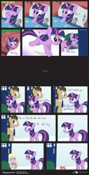 Size: 760x1500 | Tagged: safe, artist:dm29, derpy hooves, doctor whooves, smarty pants, twilight sparkle, twilight sparkle (alicorn), alicorn, pony, comic, female, mare, present, sonic screwdriver, tardis