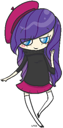 Size: 219x446 | Tagged: safe, artist:soullessteddybear, rarity, human, beatnik rarity, beret, clothes, hat, humanized, light skin, mistake, solo