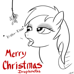 Size: 519x517 | Tagged: safe, artist:rainbow-dosh, derpy hooves, pegasus, pony, christmas, female, mare, mistletoe, solo