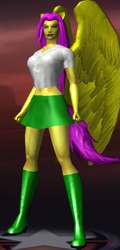 Size: 283x590 | Tagged: safe, artist:php74, fluttershy, anthro, equestria girls, city of heroes, human facial structure, solo