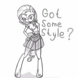 Size: 4096x4096 | Tagged: safe, rarity, anthro, absurd resolution, monochrome, sketch, solo