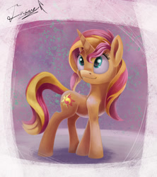 Size: 1128x1270 | Tagged: safe, artist:insanerobocat, sunset shimmer, pony, unicorn, solo