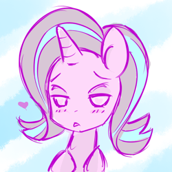 Size: 512x512 | Tagged: safe, artist:grim ponka, starlight glimmer, pony, unicorn, blushing, cute, female, glimmerbetes, heart, heart eyes, mare, open mouth, wingding eyes