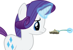 Size: 289x200 | Tagged: safe, rarity, pony, unicorn, bleh, fork, magic, pie, solo