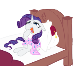 Size: 1157x992 | Tagged: artist needed, safe, artist:elslowmo, rarity, pony, unicorn, bed, clothes, morning ponies, nightgown, solo, yawn