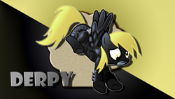 Size: 1920x1080 | Tagged: safe, artist:marcosms88, derpy hooves, pegasus, pony, batman, batmare, crossover, female, mare, parody, solo, wallpaper