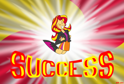 Size: 2500x1700 | Tagged: safe, artist:mofetafrombrooklyn, sunset shimmer, equestria girls, rainbow rocks, catasterism, solo, success, sunshine shimmer