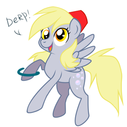 Size: 1024x1024 | Tagged: safe, artist:mirtash, derpy hooves, pegasus, pony, female, fez, hat, mare, rcf community, simple background, solo, white background