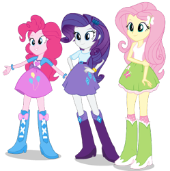 Size: 465x466 | Tagged: safe, fluttershy, pinkie pie, rarity, equestria girls, clothes, female