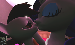 Size: 640x382 | Tagged: safe, pipsqueak, rarity, pony, unicorn, 3d, female, gmod, kissing, lips, male, raripip, shipping, straight