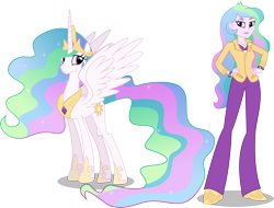 Size: 3415x2599 | Tagged: safe, artist:vector-brony, princess celestia, principal celestia, equestria girls, cutie mark accessory, edward elric's dream, human ponidox, self ponidox, simple background, square crossover, tally mctallerson, transparent background, vector