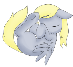 Size: 1744x1609 | Tagged: safe, artist:doomcakes, derpy hooves, pegasus, pony, blank flank, curled up, female, mare, solo