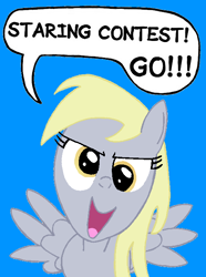 Size: 518x697 | Tagged: safe, artist:pj202718, artist:samueleallen, derpy hooves, pegasus, pony, female, mare, solo, staring contest