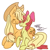 Size: 1800x1800 | Tagged: safe, artist:thundershock0823, apple bloom, applejack, earth pony, pony, chest fluff, eyes closed, nuzzling, simple background, sisters