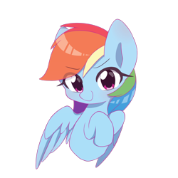 Size: 2000x2000 | Tagged: safe, artist:lan wu, derpibooru import, rainbow dash, pegasus, pony, bust, cute, dashabetes, portrait, smiling, solo