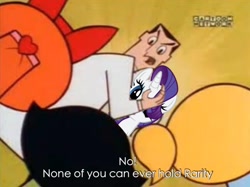 Size: 1473x1102 | Tagged: safe, edit, edited screencap, screencap, rarity, cartoon network, professor utonium, the powerpuff girls