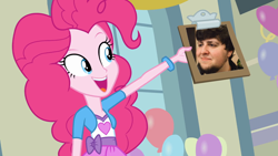 Size: 1920x1080 | Tagged: safe, pinkie pie, equestria girls, balloon, jontron, meme