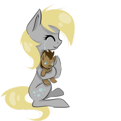 Size: 894x894 | Tagged: safe, artist:skune, derpy hooves, doctor whooves, pegasus, pony, crying, female, mare, plushie, solo