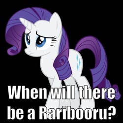 Size: 600x600 | Tagged: safe, rarity, pony, unicorn, female, horn, image macro, mare, solo, white coat