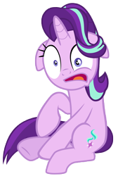 Size: 7000x10400 | Tagged: safe, artist:tardifice, starlight glimmer, pony, unicorn, rock solid friendship, absurd resolution, faic, female, mare, panic, simple background, sitting, solo, transparent background, vector