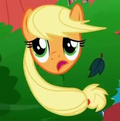 Size: 336x337 | Tagged: safe, screencap, applejack, earth pony, pony, look before you sleep, cropped, female, mare, solo, unhappy