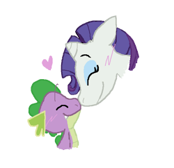 Size: 574x556 | Tagged: safe, artist:inkypaws-productions, rarity, spike, dragon, pony, unicorn, female, male, shipping, sparity, straight