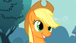 Size: 1280x720 | Tagged: safe, applejack, earth pony, pony, cute, female, happy, mare, smiling