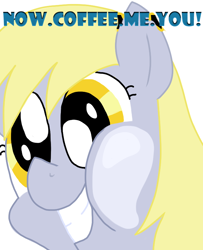 Size: 650x800 | Tagged: safe, derpy hooves, pegasus, pony, askcafeownerderpy, female, mare, solo, you. me. x. now.