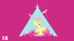 Size: 3920x2160 | Tagged: safe, artist:fluttershythekind, angel bunny, fluttershy, pegasus, pony, animal, pyramid, wallpaper