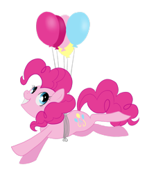 Size: 1024x1209 | Tagged: safe, artist:pixel-prism, pinkie pie, earth pony, pony, balloon, solo, then watch her balloons lift her up to the sky