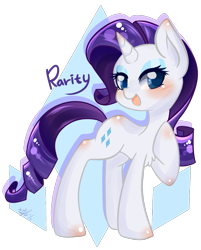 Size: 1037x1287 | Tagged: safe, artist:snow angel, rarity, pony, unicorn, female, mare, pixiv, purple mane, solo, white coat