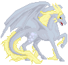 Size: 100x95 | Tagged: artist needed, safe, derpy hooves, dragon, horse, dragon cave, dragonified, horse dragon, pixel art, recolor, solo, species swap, sprite