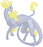 Size: 90x98 | Tagged: artist needed, safe, derpy hooves, dragon, pegasus, pony, dragon cave, dragonified, female, mare, pixel art, recolor, solo, sprite, sweetling
