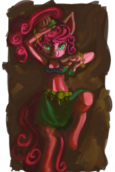 Size: 1400x2100 | Tagged: safe, artist:fauxsquared, pinkie pie, anthro, unguligrade anthro, clothes, gypsy pie, hooves, skirt, solo