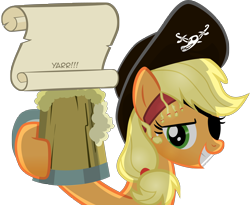 Size: 3818x3133 | Tagged: safe, artist:jrrhack, applejack, earth pony, pony, bicorne, hat, pirate