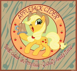 Size: 1909x1752 | Tagged: safe, artist:lightmega777, applejack, earth pony, pony, cider, logo, solo