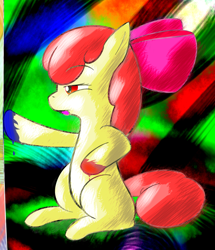 Size: 1032x1198 | Tagged: safe, artist:lamia, apple bloom, paint, paint on fur, solo