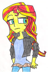 Size: 1836x2762 | Tagged: safe, artist:sapphire42, sunset shimmer, equestria girls, clothes, female, two toned hair