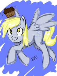 Size: 900x1200 | Tagged: safe, artist:coin-trip39, derpy hooves, pegasus, pony, female, mare, muffin, solo