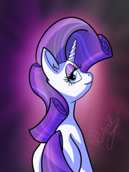 Size: 900x1200 | Tagged: safe, artist:davidcurser, rarity, pony, unicorn, female, horn, mare, solo, white coat