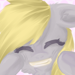 Size: 600x600 | Tagged: safe, artist:dreishzu, derpy hooves, pegasus, pony, female, mare, smiling, solo