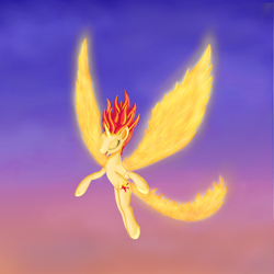 Size: 2500x2500 | Tagged: safe, artist:akernis, sunset shimmer, pony, unicorn, solo, sunset phoenix