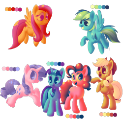 Size: 1800x1750 | Tagged: safe, artist:zoiby, derpibooru import, applejack, fluttershy, pinkie pie, rainbow dash, rarity, twilight sparkle, earth pony, pegasus, pony, unicorn, limited palette, mane six