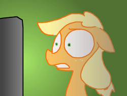 Size: 800x600 | Tagged: safe, artist:the weaver, applejack, earth pony, pony, colored, computer, reaction image, solo