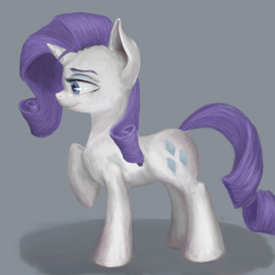 Size: 1134x1134 | Tagged: artist needed, safe, rarity, pony, unicorn, drawfag, female, mare, purple mane, solo, white coat