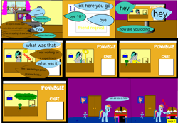 Size: 2663x1840 | Tagged: safe, artist:closingrain, artist:mellowbomb, derpibooru import, rainbow dash, oc, oc:closingrain, pegasus, pony, comic:calamity fateful, 1000 hours in ms paint, comic, dialogue