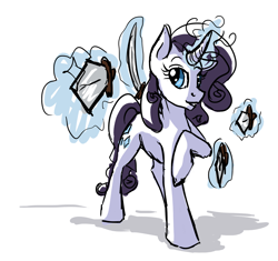 Size: 1280x1204 | Tagged: safe, artist:gonedreamer, rarity, pony, unicorn, female, knife, mare, purple mane, solo, white coat